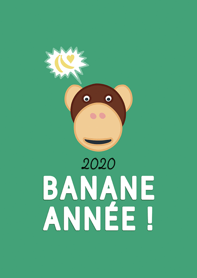 Carte Banane Année : Envoyer une Carte De Voeux Humour 